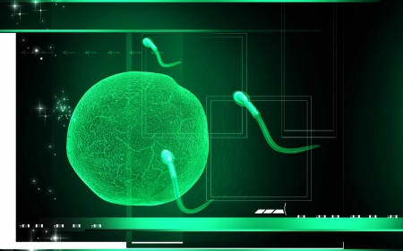 Digital illustration of  sperm  in colour  background 	の写真素材