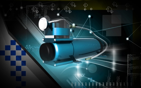 Digital illustration of air compressor in colour background	の写真素材