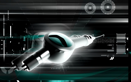 Digital illustration of Micro motor dental polisher   in colour background 	の写真素材