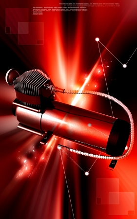 Digital illustration of air compressor in colour background	の写真素材