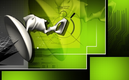 Digital illustration of  ear in colour  background 	の写真素材