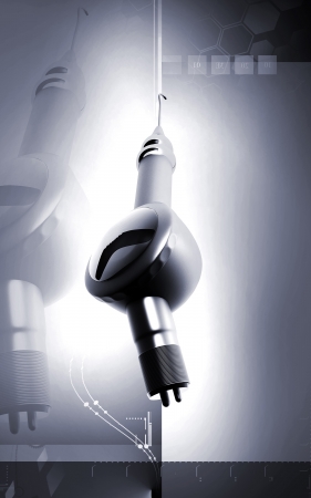 Digital illustration of Micro motor dental polisher   in colour background 	の写真素材