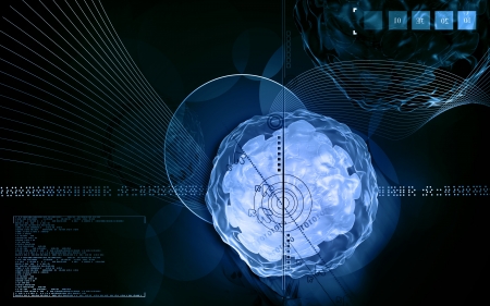 Digital illustration of  Polio virus in colour  background 	の写真素材