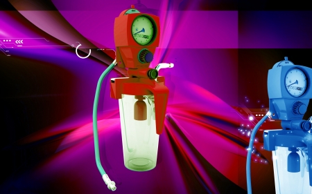 Digital illustration wall suction units  in colour background 	の写真素材