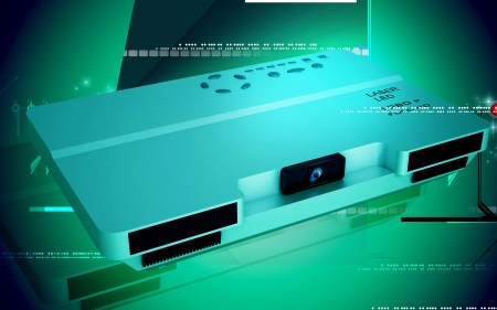 Digital illustration  of  Projector   in  colour background	の写真素材