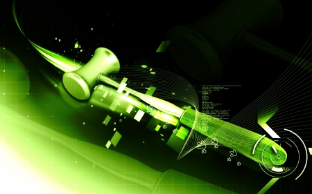 Digital illustration Medical Hammer in colour background 	の写真素材
