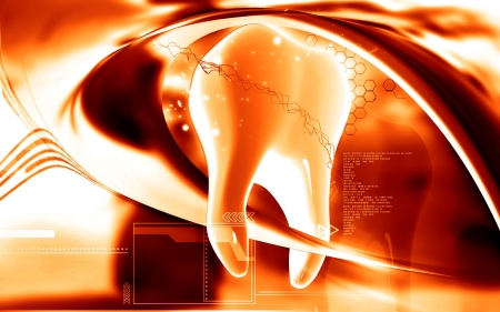 Digital illustration of teeth in colour  background  	の写真素材