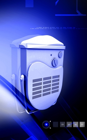 Digital illustration of bathroom fan heater in colour background	の写真素材