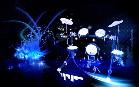 Digital illustration of Drum in colour backgroundの写真素材