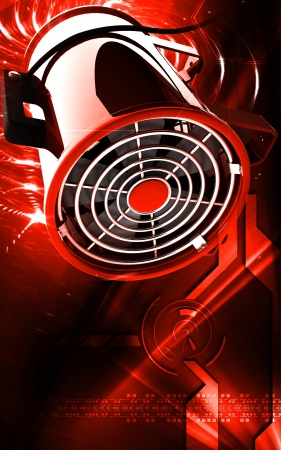 Digital illustration of Portable ventilator in colour background	の写真素材