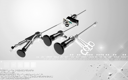 Digital illustration of Hysteroscope in colour background	の写真素材