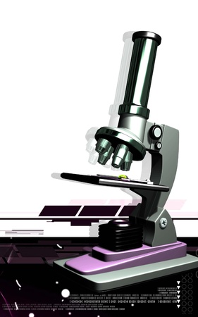 Digital illustration   of microscope in colour background	の写真素材