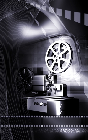 Digital illustration of vintage projector in colour background	の写真素材