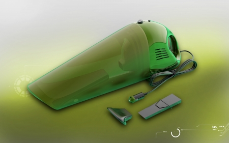 Digital illustration of Car vaccum cleaner in colour background	の写真素材