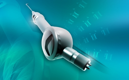 Digital illustration of Micro motor dental polisher   in colour background 	の写真素材