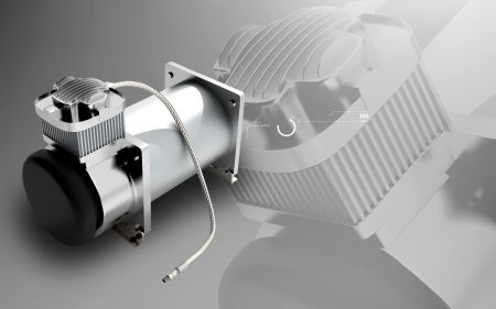 Digital illustration of air compressor in colour backgroundの写真素材