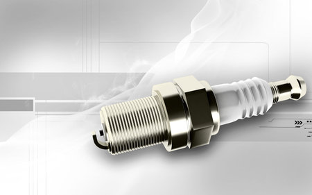 Digital illustration of Spark plug in colour background 