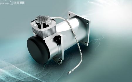 Digital illustration of air compressor in colour background	の写真素材
