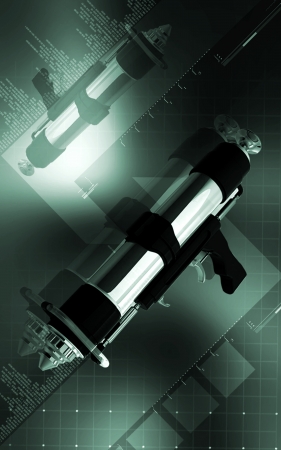 Digital illustration of spray gun in colour background 	の写真素材
