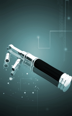 Digital illustration of ratchet tool in colour background	の写真素材