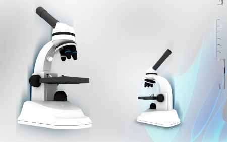 Digital illustration   of microscope in colour background	の写真素材