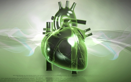 Digital illustration of  heart  in  colour  background	の写真素材