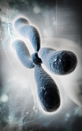 Digital illustration  of chromosome in   colour background  	の写真素材
