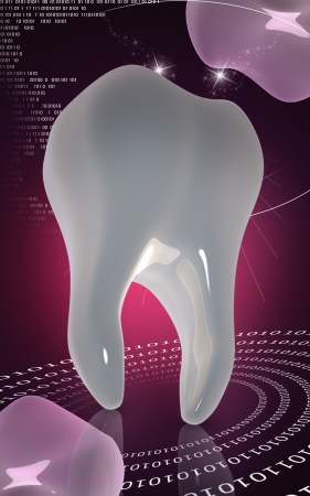 Digital illustration of teeth in color  	 の写真素材