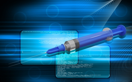 Digital illustration   of syringe in colour の写真素材