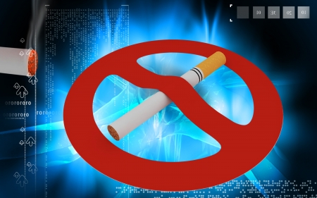 Digital illustration of  No smoking in colour  の写真素材