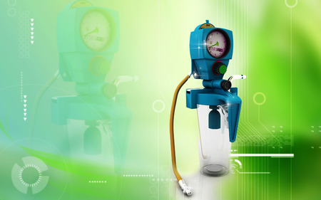 Digital illustration wall suction units  in colour backgroundの写真素材