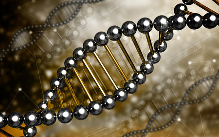 Digital illustration DNA structure  in colour background 	の写真素材