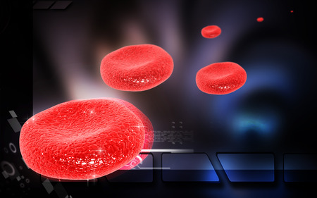 Digital illustration of  blood cell  in colour  backgroundの写真素材