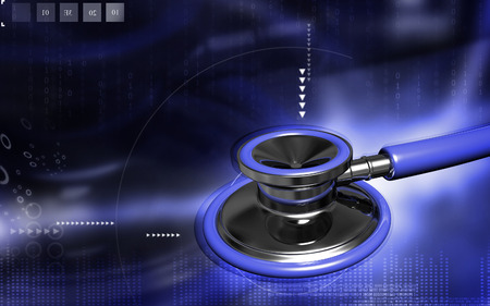Digital illustration  of stethoscope  in colour backgroundの写真素材