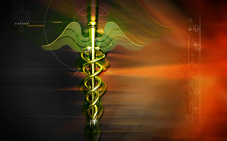 Digital illustration of Medical symbol in  colour backgroundの写真素材