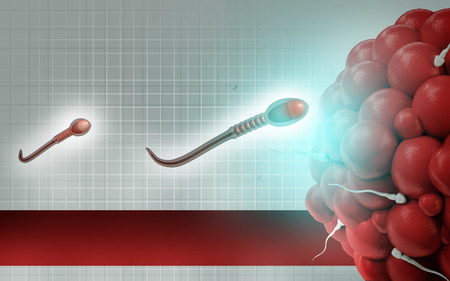 Digital illustration of  sperm  in colour  backgroundの写真素材