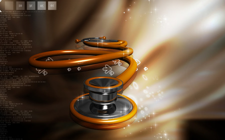 Digital illustration  of stethoscope  in colour backgroundの写真素材