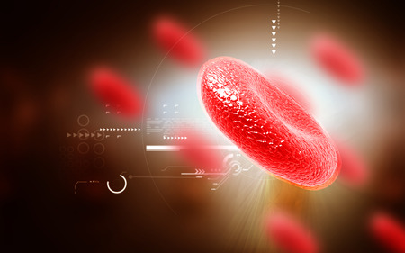 Digital illustration of  blood cell  in colour  backgroundの写真素材
