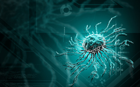 Digital illustration  of stem cell in   colour backgroundの写真素材