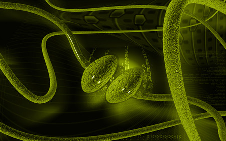 Digital illustration of synapse in colour backgroundの写真素材