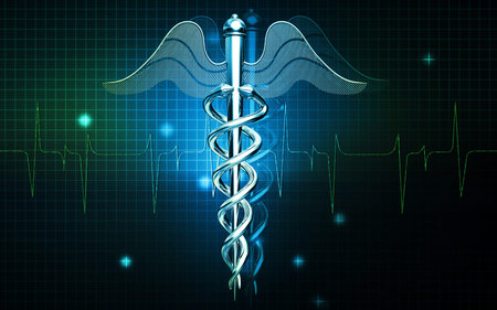 Digital illustration of Medical symbol in  colour backgroundの写真素材