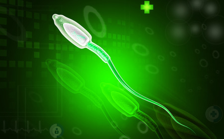 Digital illustration of  sperm  in colour  backgroundの写真素材