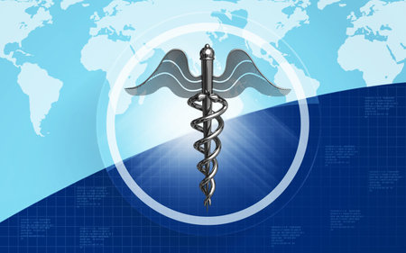 Digital illustration of Medical symbol in  colour backgroundの写真素材