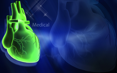 Digital illustration of  heart  in  colour  backgroundの写真素材