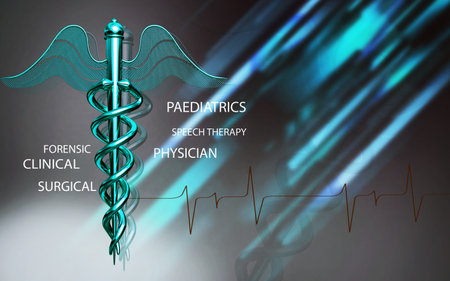 Digital illustration of Medical symbol in  colour backgroundの写真素材