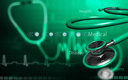 Digital illustration  of stethoscope  in colour backgroundの写真素材