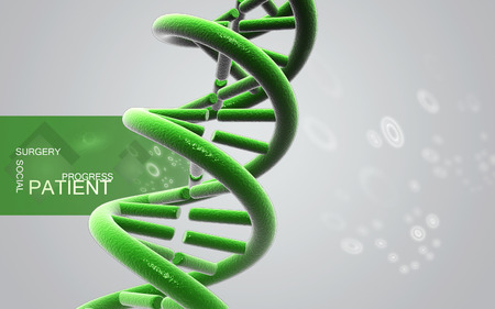 Digital illustration DNA structure in colour backgroundの写真素材