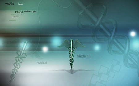 Digital illustration of Medical symbol in  colour backgroundの写真素材