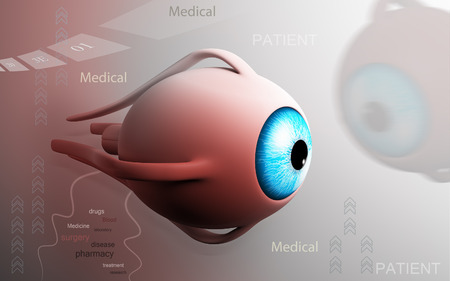 Digital illustration of  eye   in  colour  backgroundの写真素材