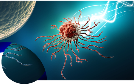 Digital illustration  of stem cell in   colour backgroundの写真素材